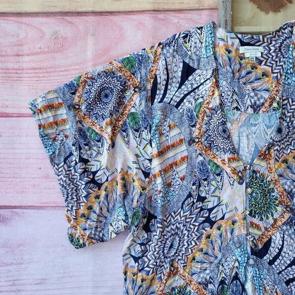 Flynn Skye Stevie Mind‎ Blown Button Front High Low Boho Kimono OS - Picture 7 of 9